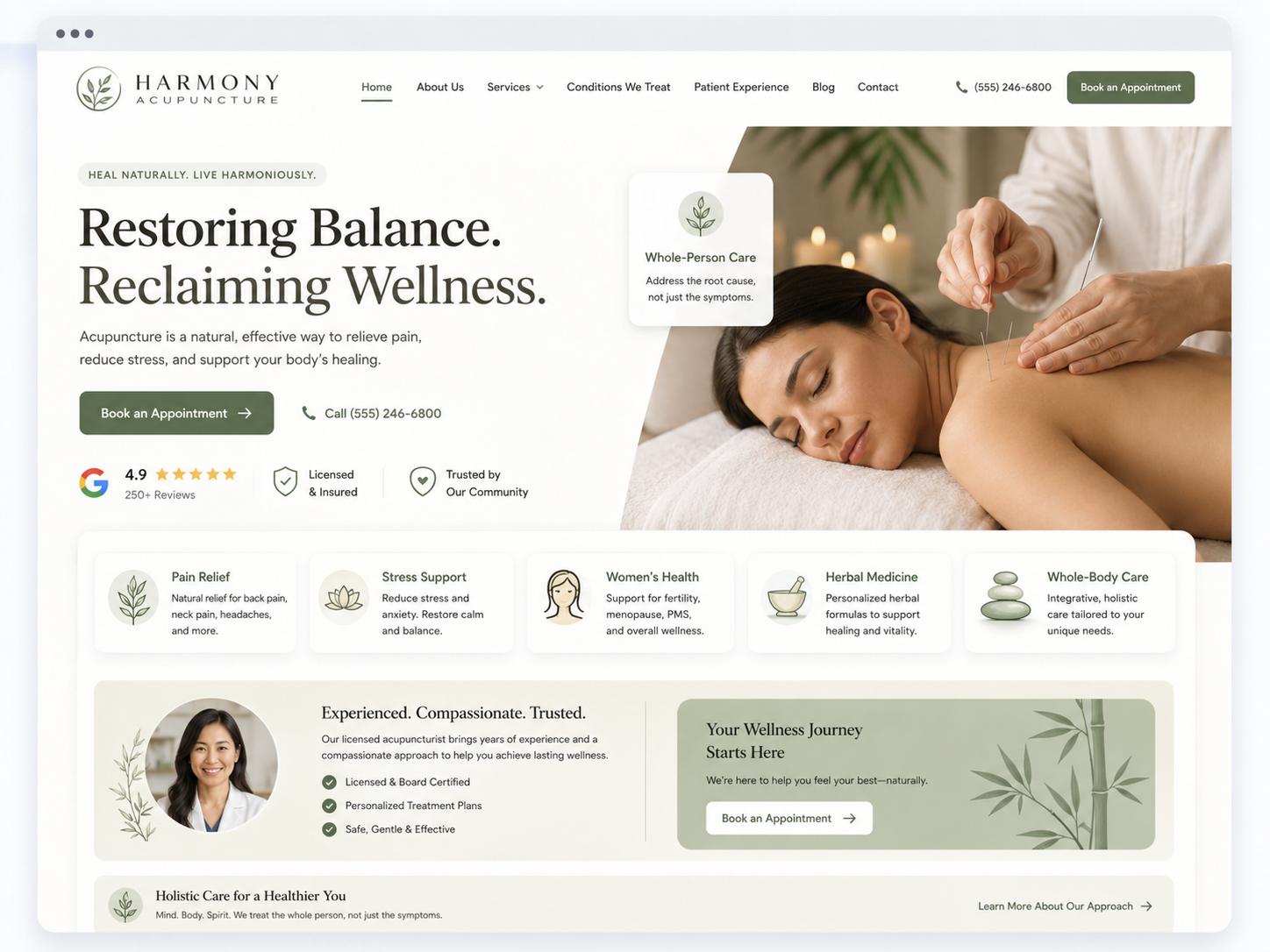 Acupuncture website example template
