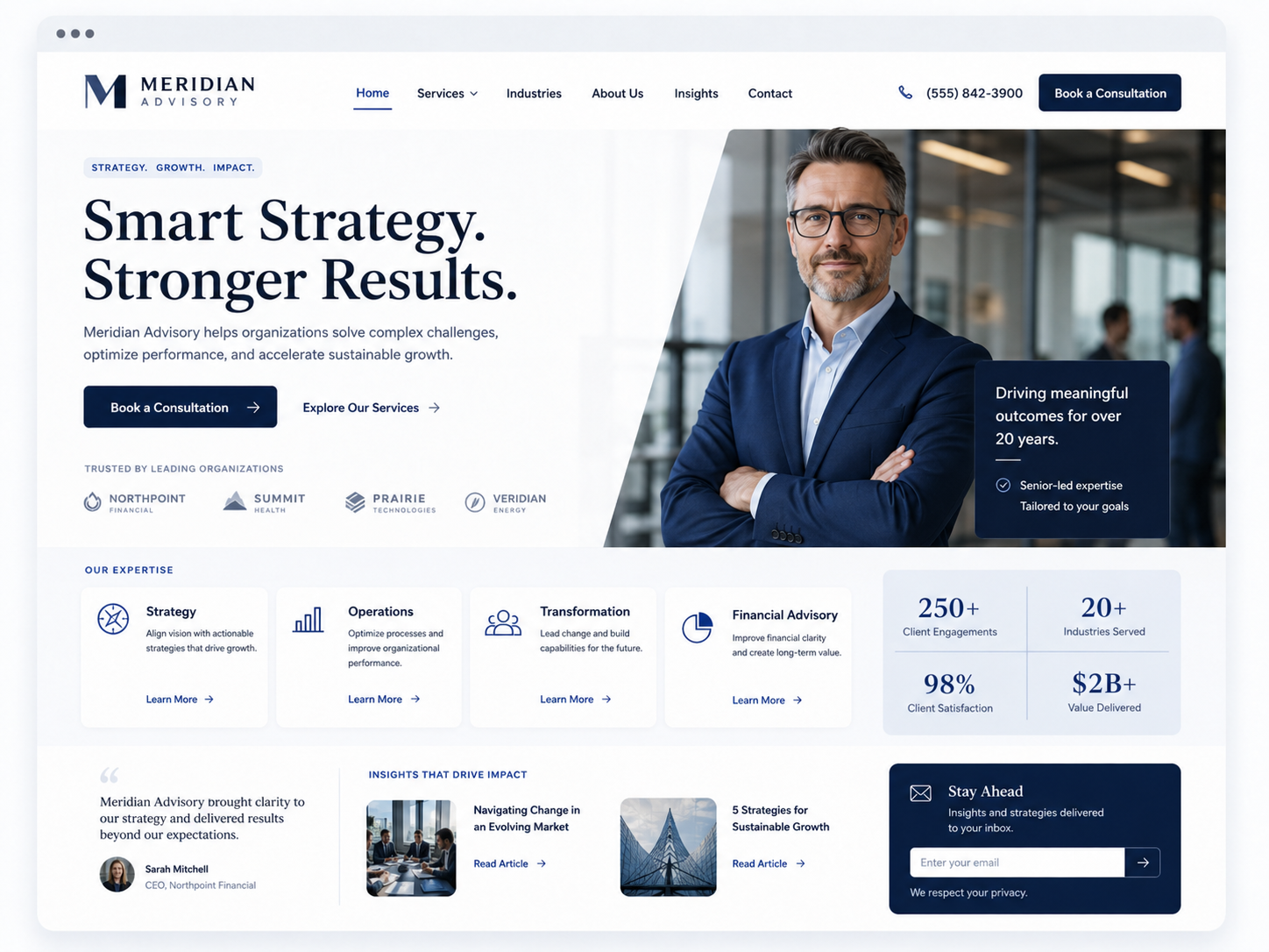 Consultant website example template